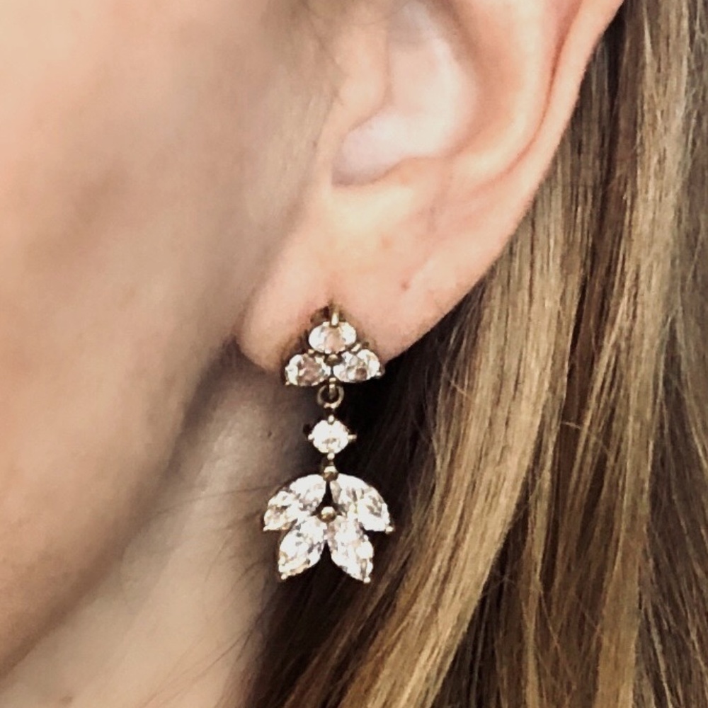 14 K Filled Diamonique/CZ Drop Earrings
